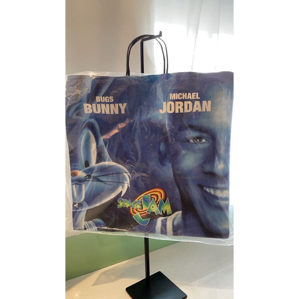 MICHAEL JORDAN BUGS BUNNY SPACE JAM WARNER BROS RARE SHOPPING BAG 1996